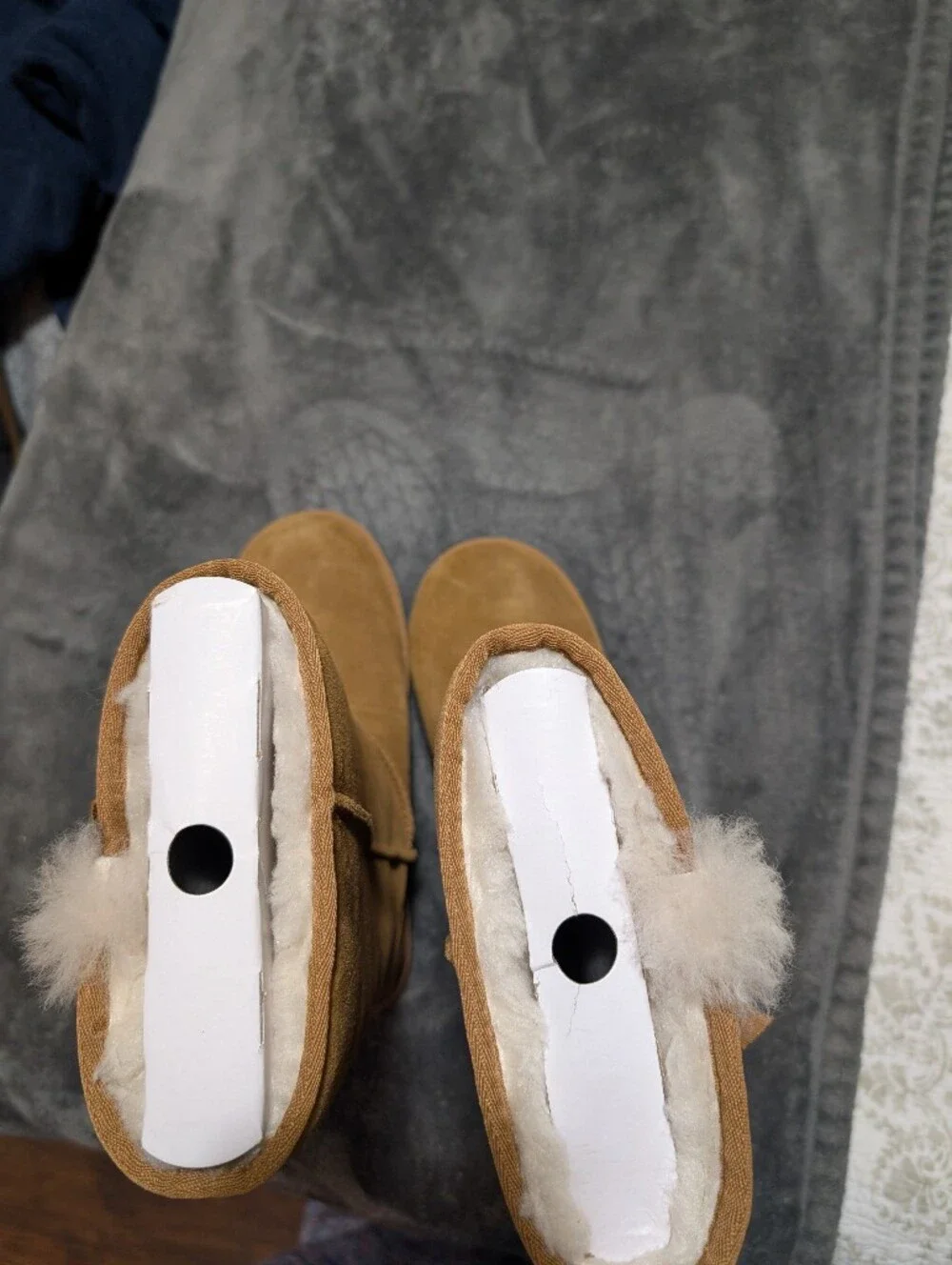 Koolaburra Chestnut Suede Shearling Mid-Calf Boots